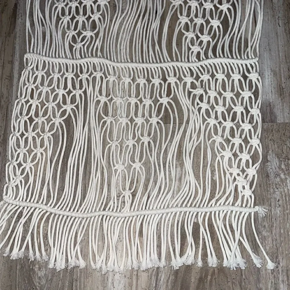 NEW OPALHOUSE MACRAME table runner 15 x 104